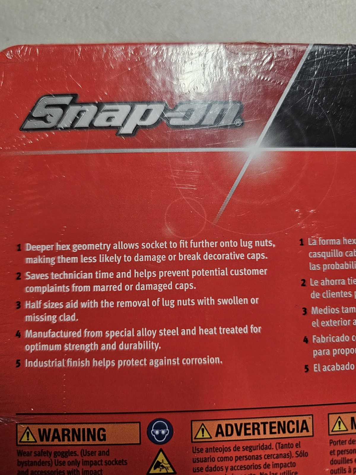 Snap On 307LSDM 7pc 1/2 Drive Increase Hex Depth Lug Nut Socket Set Half/size