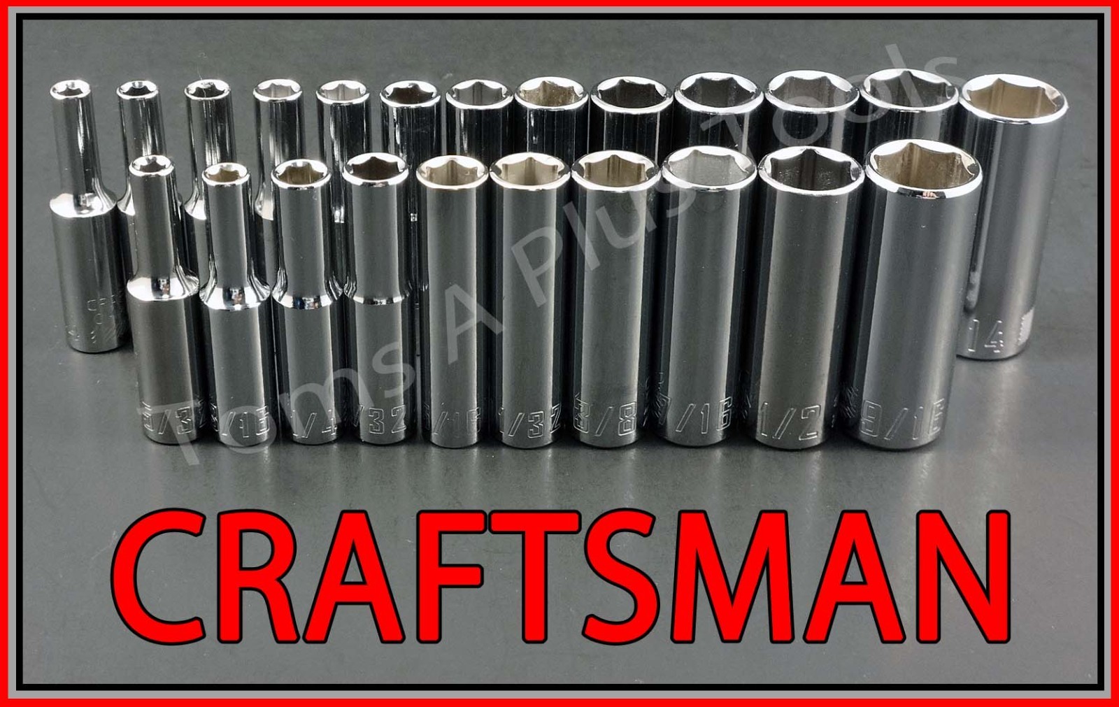 CRAFTSMAN 47pc Short & Deep 1/4 SAE METRIC MM 6pt ratchet wrench socket set