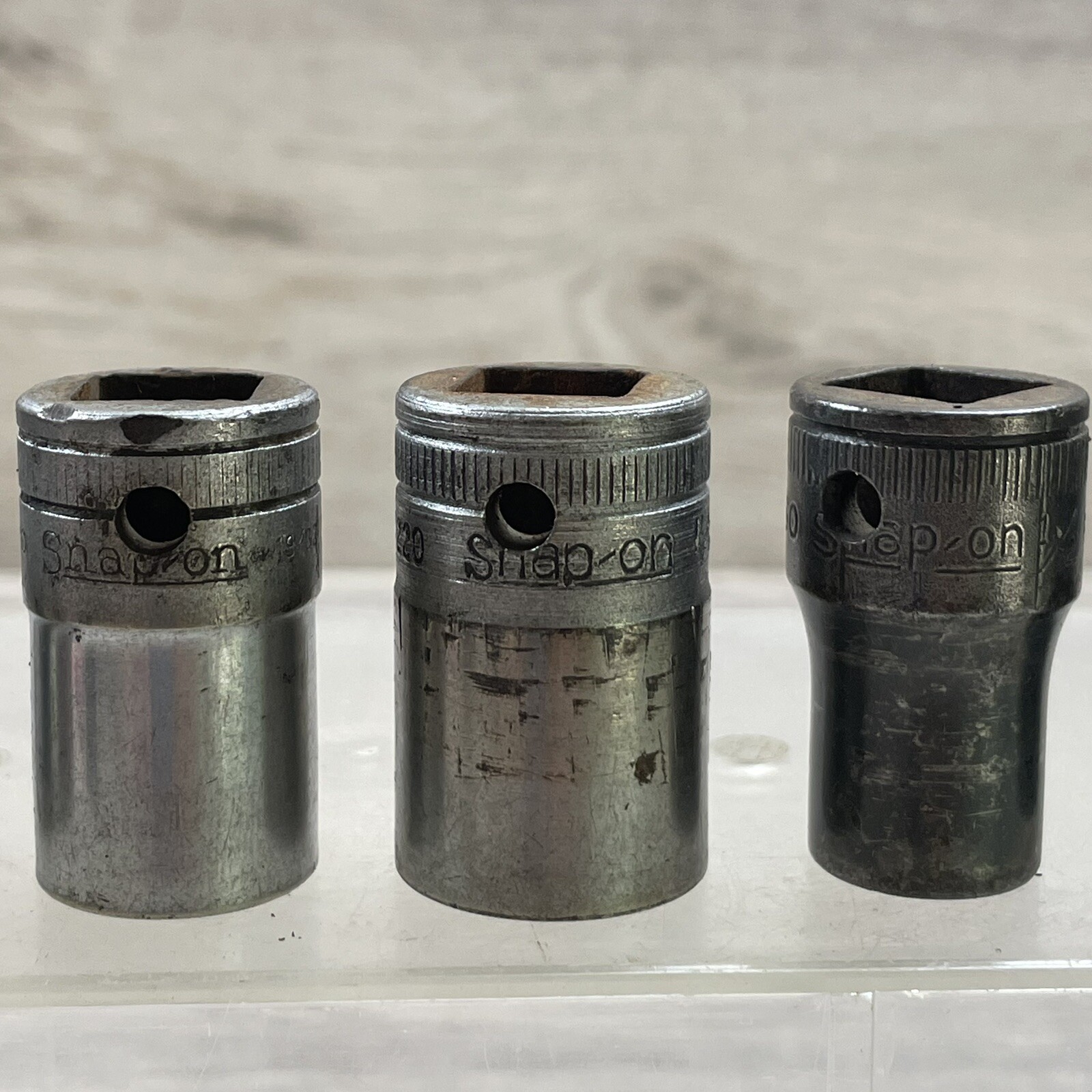 Snap On USA Socket Set 1/2” Drive 12 Point 1 3/16 + 1 1/8 + 1 + 19/32 + 11/16 +
