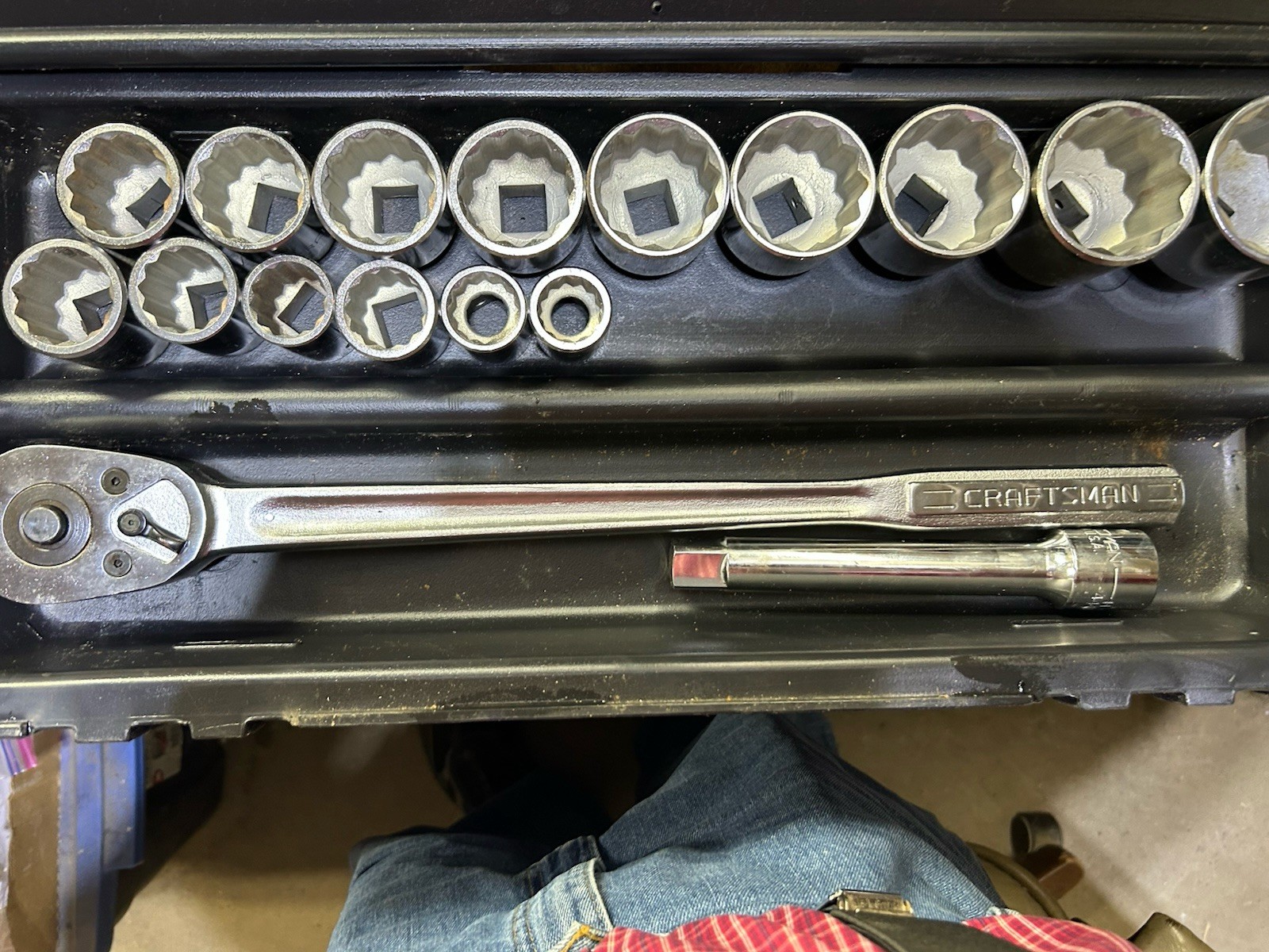 Craftsman 17 Piece 3/4” Drive 12pt SAE Socket Set 7/8 To 2” With Blow Mold Case