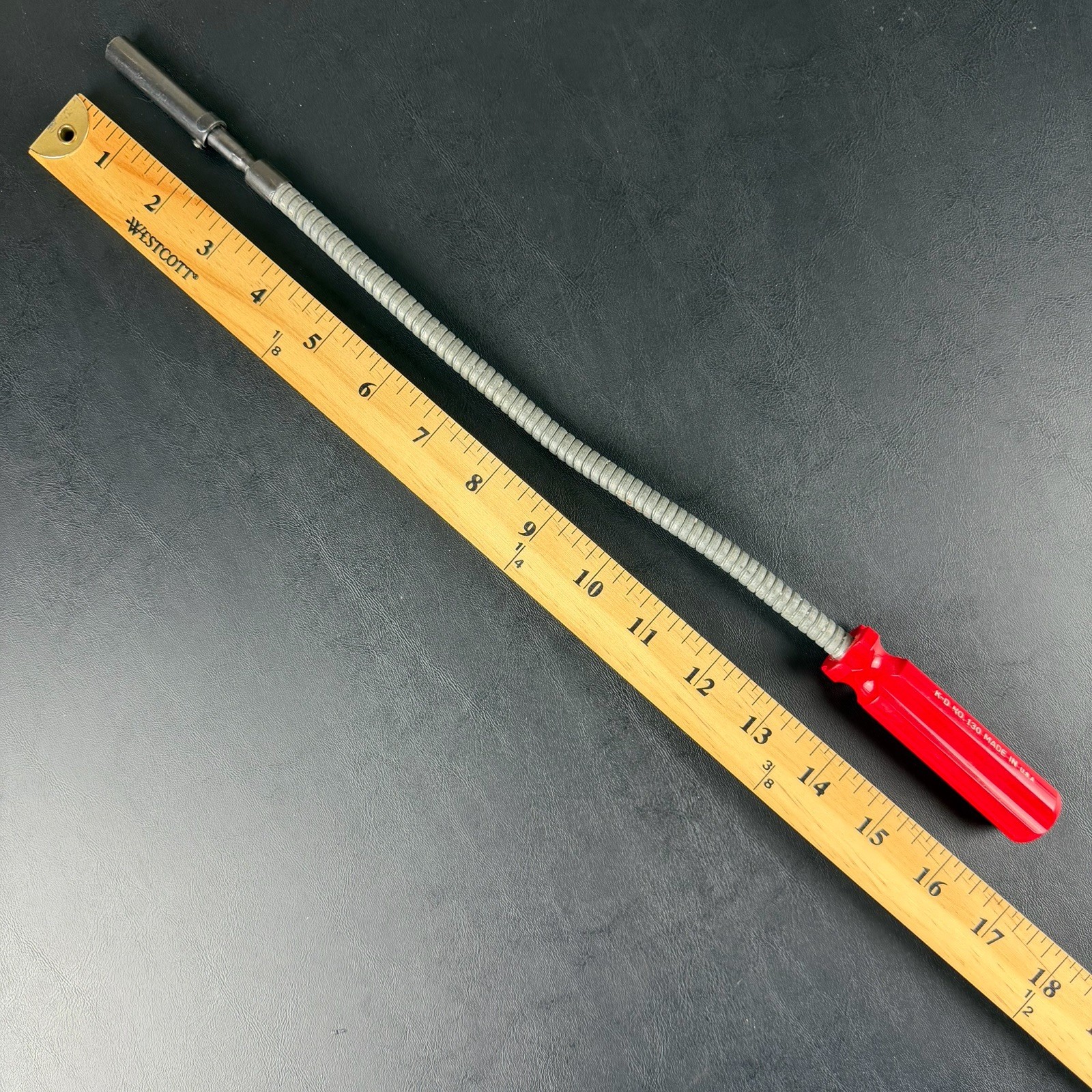 Vintage K-D No.130 Flexible Shaft Driver 3/32″ Hex & 7/32″ Slotted USA 17″