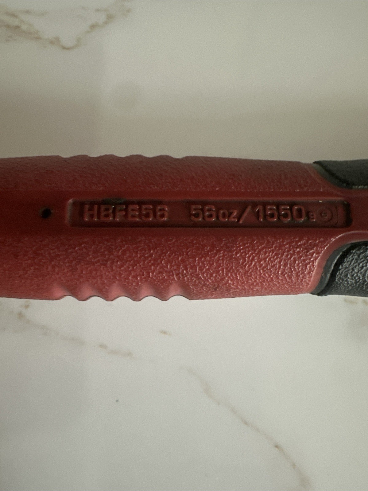 Snap ON 56oz dead blow hammer. Red with soft grip handle.