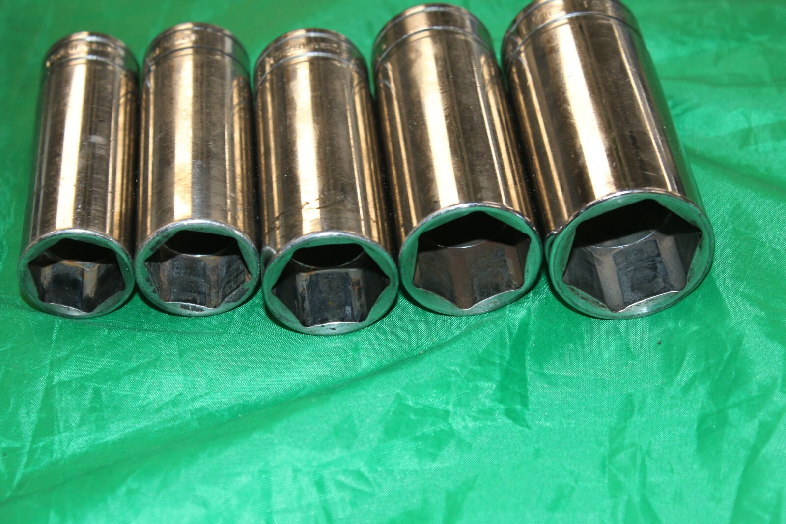 Lot of 5 Snap On Tools Deep 6 Point SAE Deep Sockets 1/2in