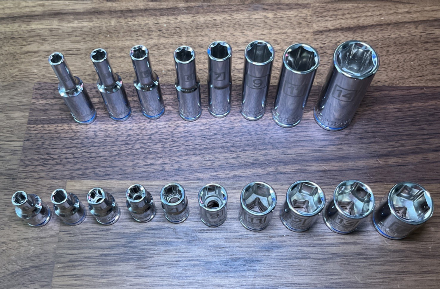 NEW Kobalt 18pc Socket Set 1/4″ 6pt Metric Deep & Shallow Size Range 4-14mm