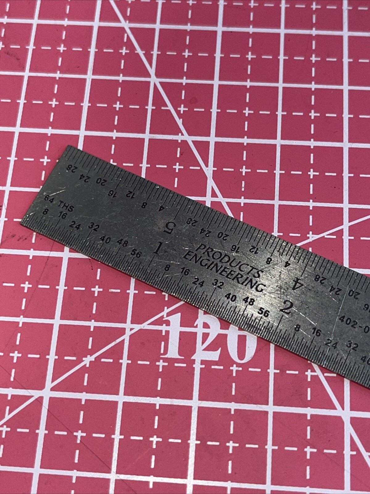 PEC USA 402006 4r Stainless Steel Satin Chrome Machinist Engineer Ruler Vintage