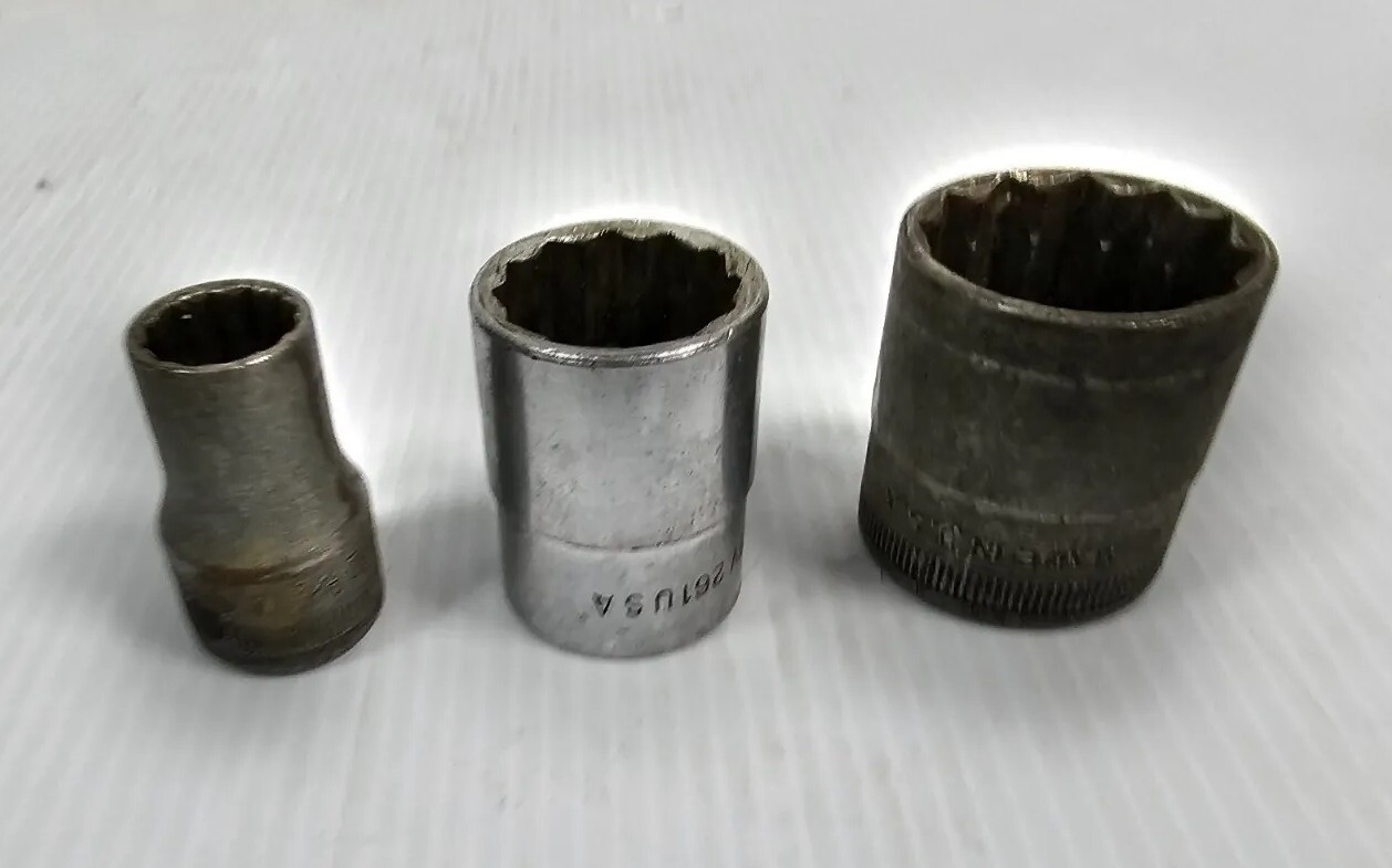 LOT OF 3 Vintage Snap On SW160 1/2” Socket 1/2” 13/16″ sw-320 1/2