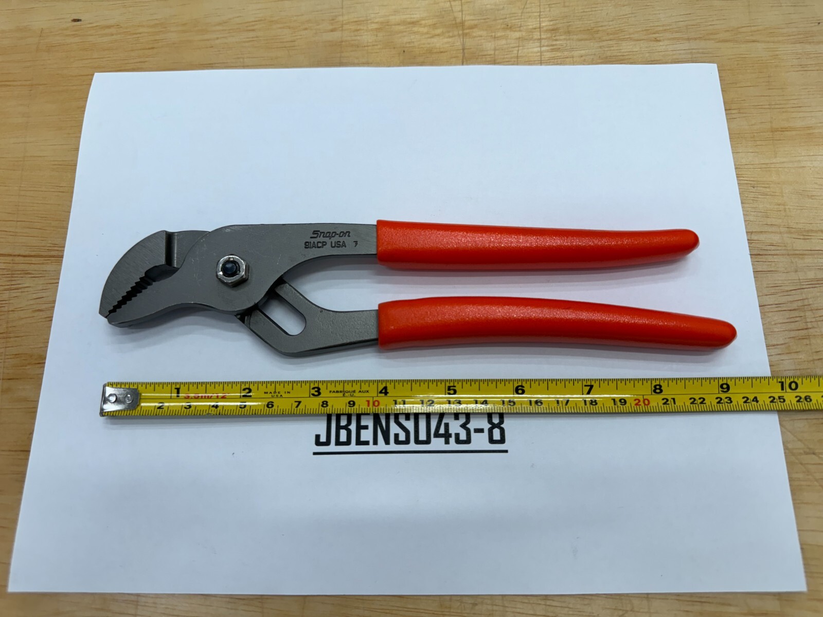 Snap-on Tools NEW ORANGE 9″ Adjustable Joint Interlocking Channel Pliers 91ACPO