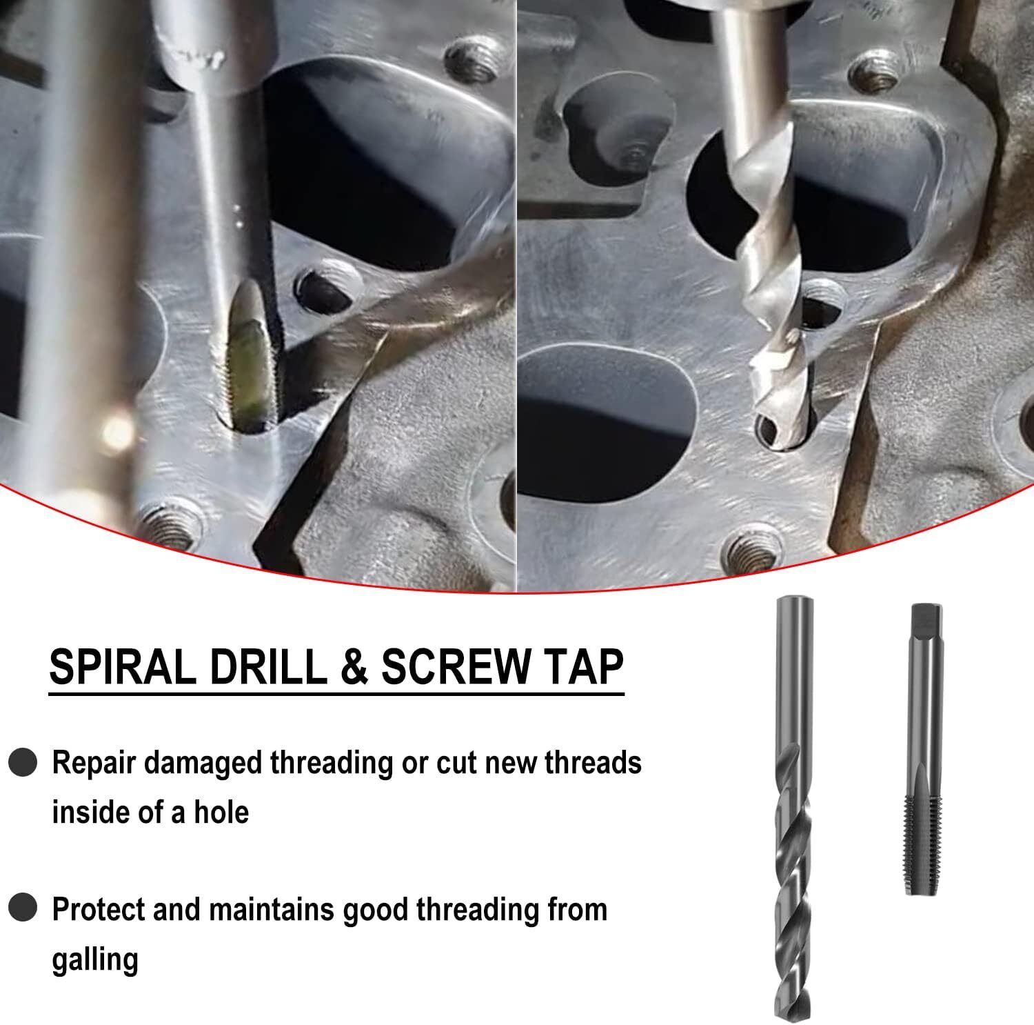 1420 Engine Cylinder Head Bolt Repair Tool Kit M11.5mm x 1.5 For Honda Toyota