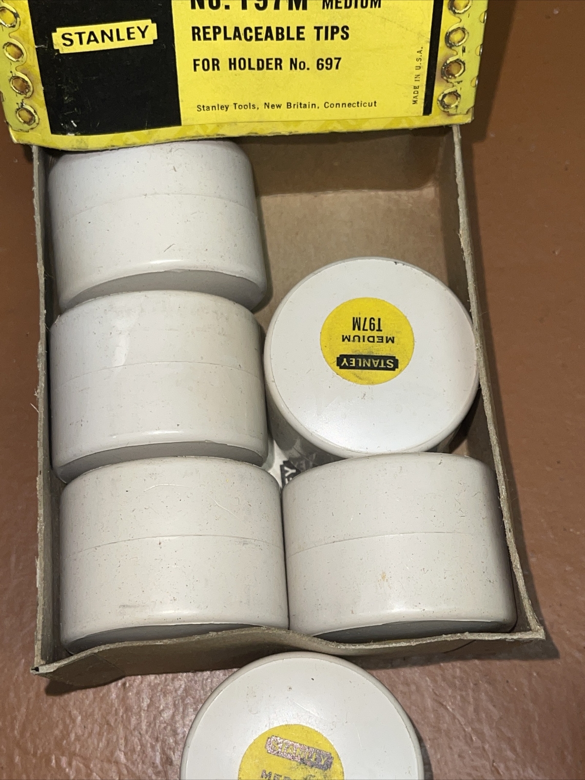NOS 6 STANLEY USA T97M Medium Face Hammer Replacement Tips Fits Hammer 697