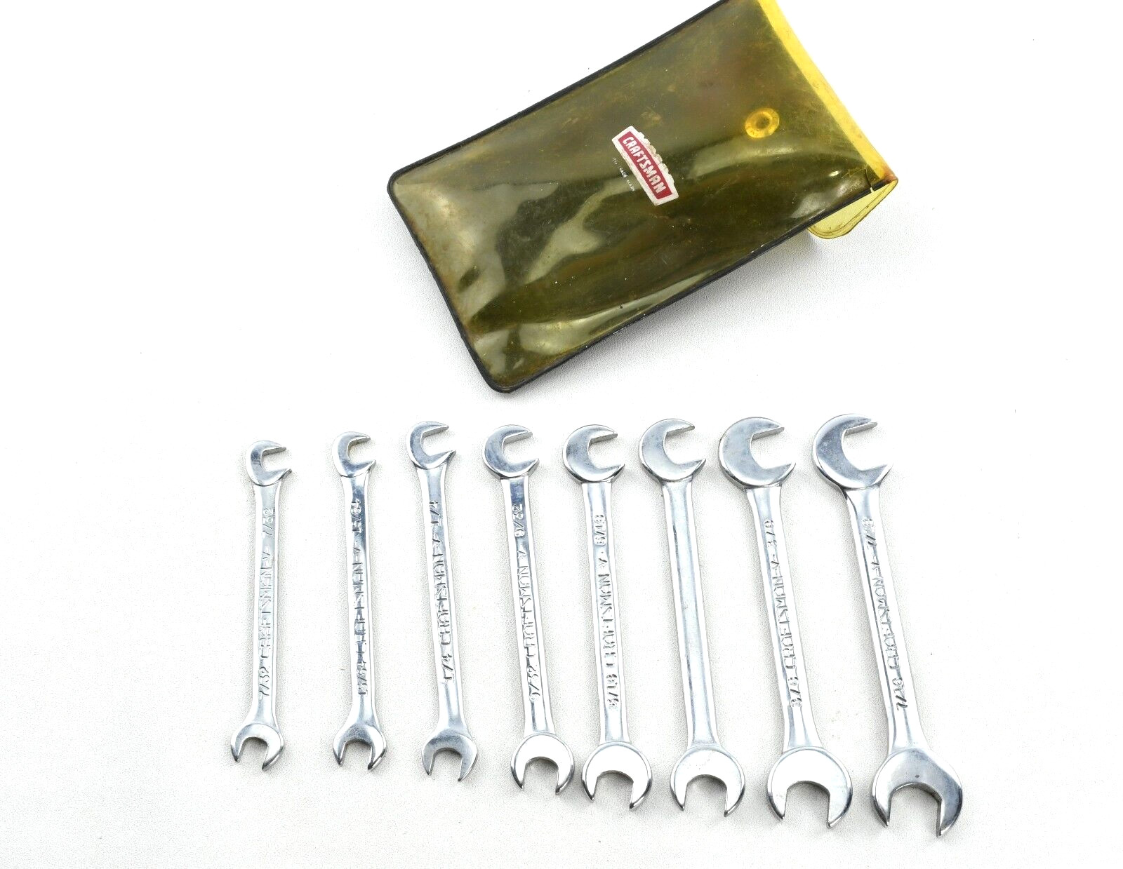 Craftsman -V- Super-tuff 8 Pc. SAE Open End Ignition Wrench Set 9-4306 USA