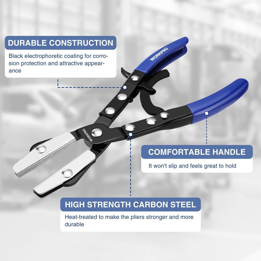 WORKPRO 10″ Ratcheting Hose Pinch Off Plier for Automotive Hose Lines Fuel Lines