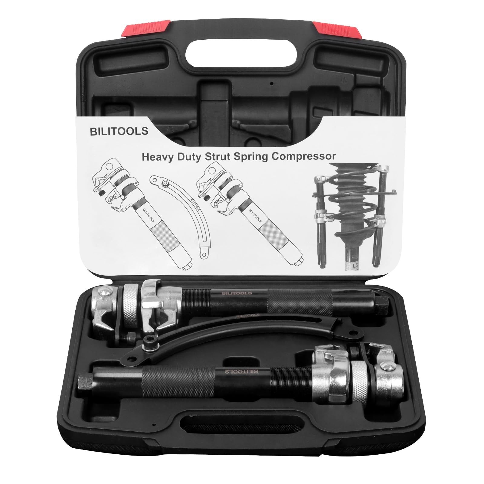 2-Piece Heavy Duty Coil Spring Compressor Tool Set | Max Load 2645LB, Safety Jaw