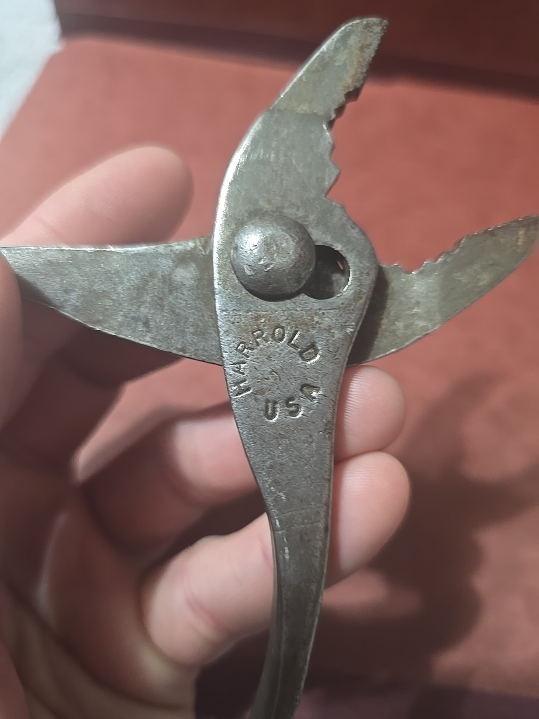 Vintage 1950s Ford 6 Inch Slip Joint Pliers. Marked Harrold USA. Work Rare!