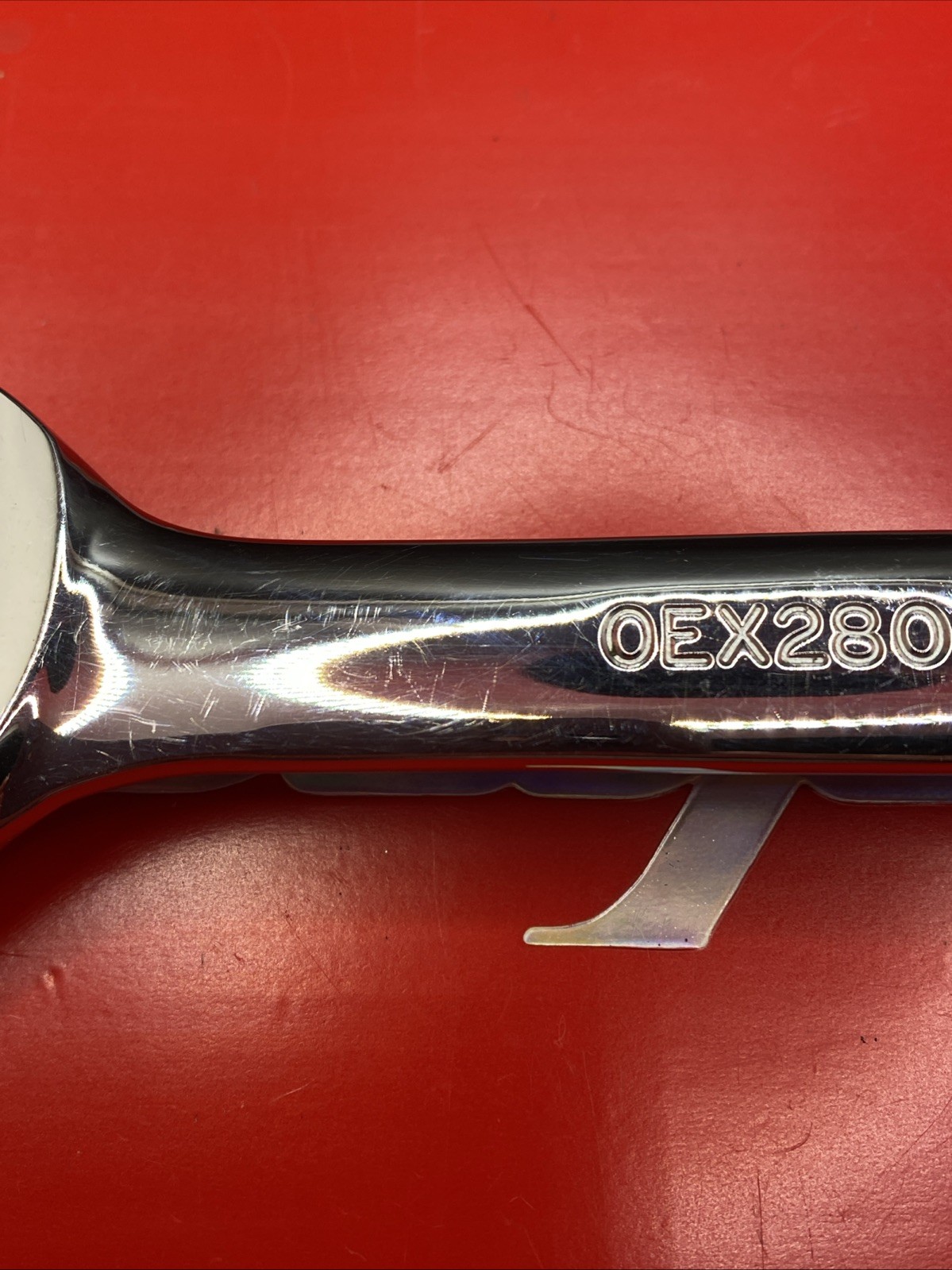 Snap On Tools OEX280 7/8″ 12PT SAE Short Chrome Combination Wrench Clean