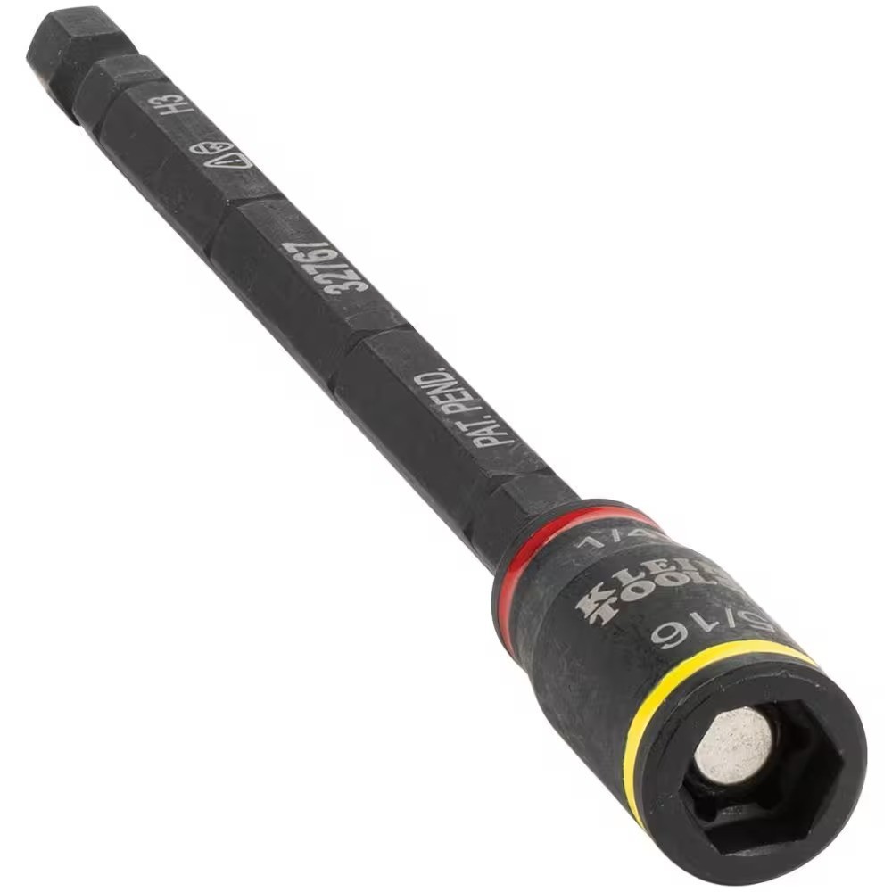 Klein Tools 3-in-1 Impact Flip Socket, 1/4 in., 5/16 in., 5 in. L impact driver