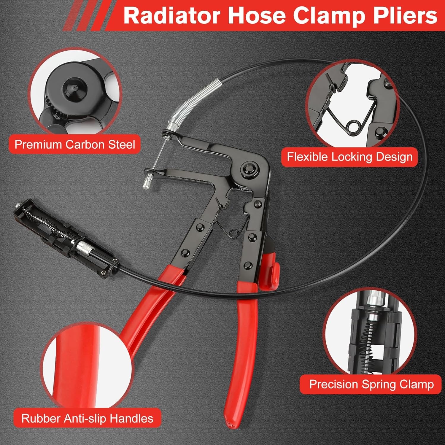 4PCS Hose Clamp Pliers Remover Kit With Long Reach Wire Spring Hose Tube Clamp