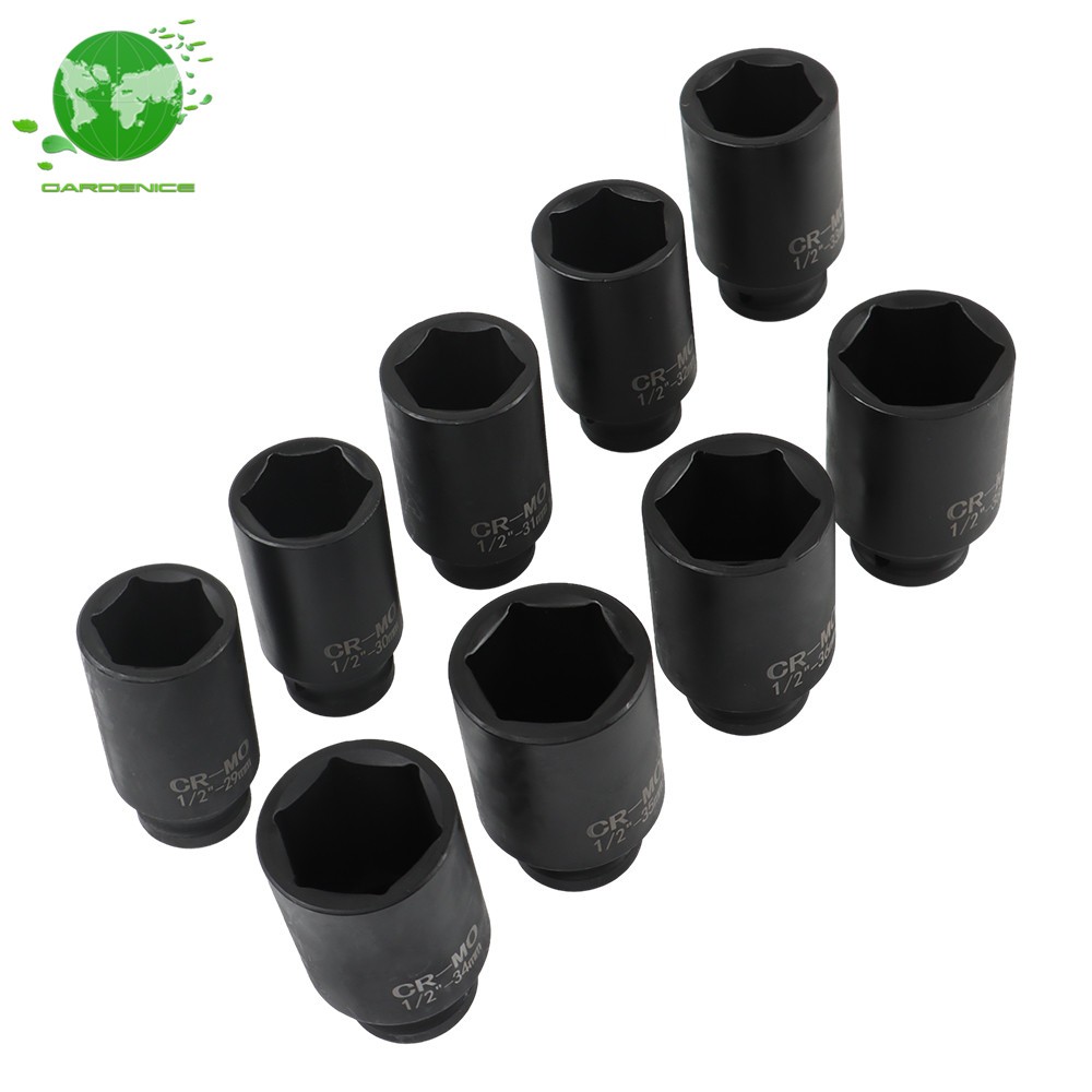 1/2″ Drive Metric Axle Hub Nut Sockets 29-38mm 9PCS Deep Impact Socket w/ Case