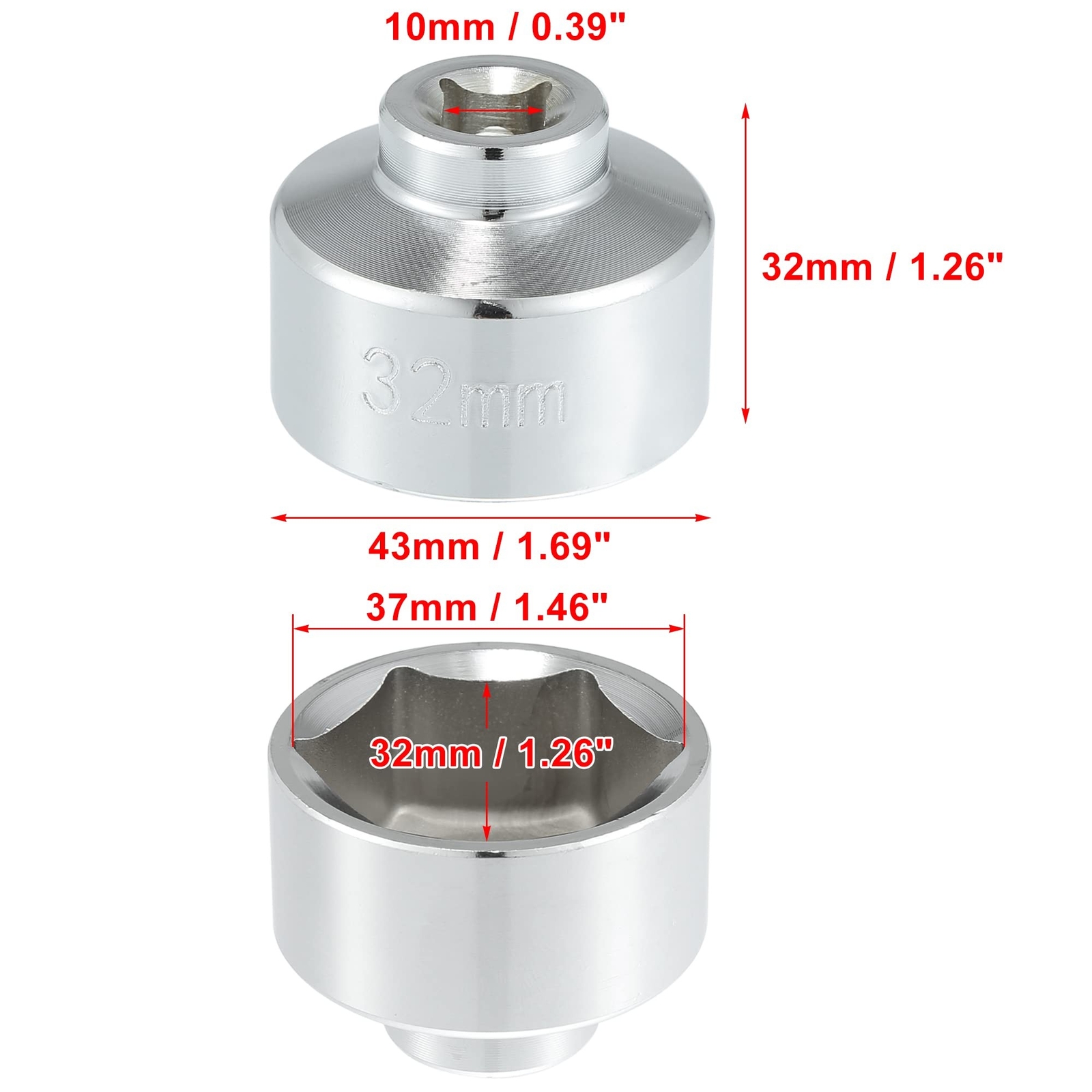 X AUTOHAUX 32mm Low Profile Oil Filter Wrench Cap Socket Remover Tools for GM…