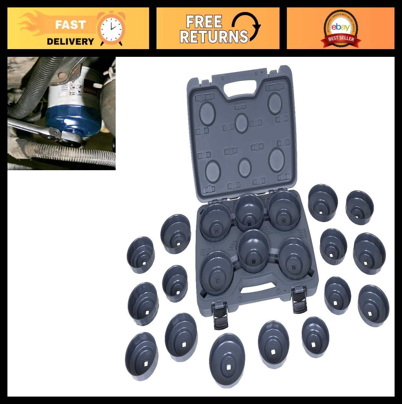 21-Piece Heavy-Duty End Cap Wrench Set for Automotive Repair & Maintenance