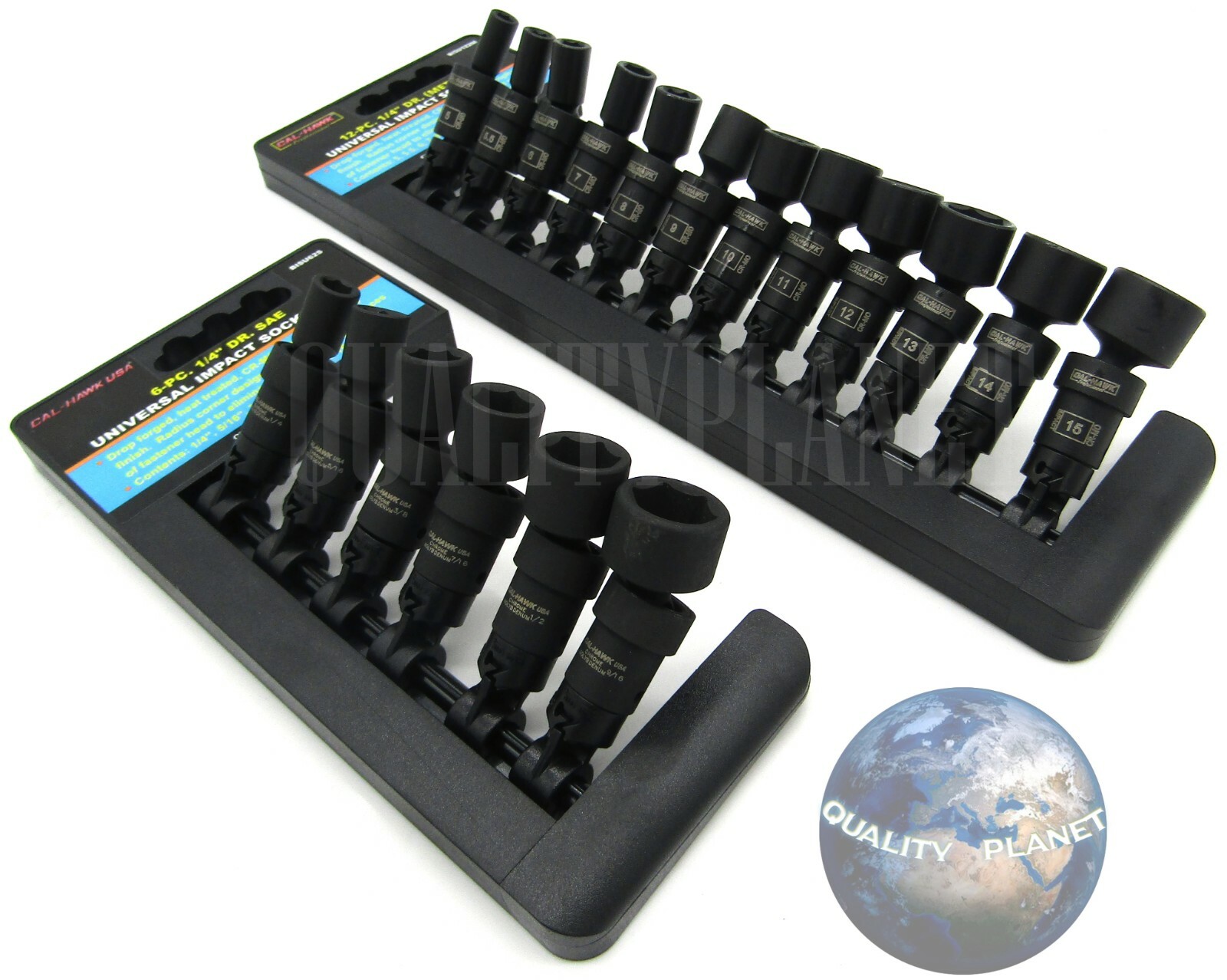 18pc 1/4″ Drive Universal Ball Swivel Impact Socket Set SAE & METRIC