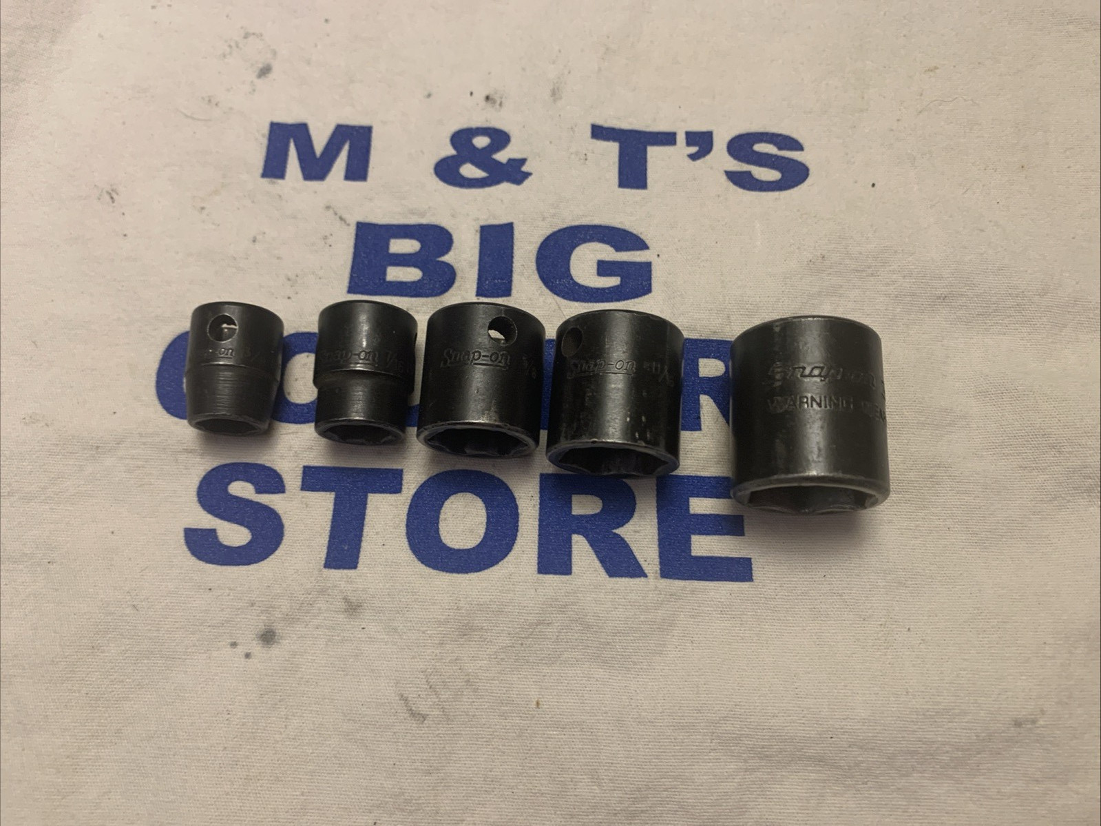 Snap-on 3/8″ Dr 6pt 5pc SAE Impact Socket Set – 3/4, 11/16, 5/8, 7/16, 3/8 IMF