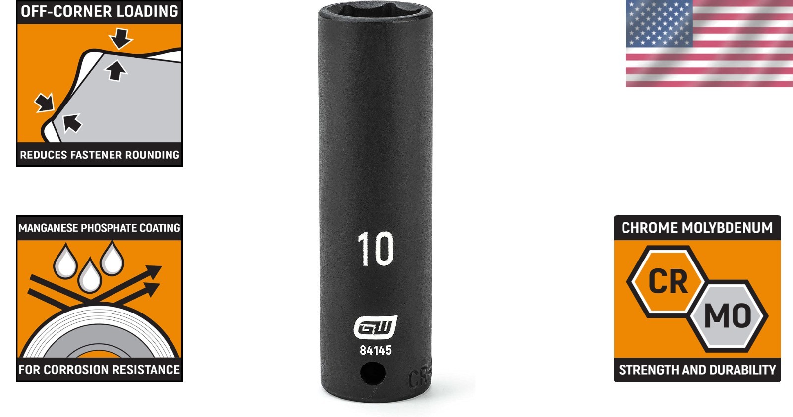 Gearwrench 1/4″ Drive Deep Impact Socket 10mm – Exceptional Durability