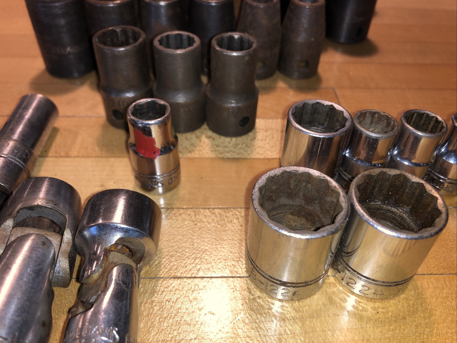 VTG 55pc Williams Vulcan 1/2” Impact 3/8” Socket Lot SAE Swivel Adapter 1/2 3/4