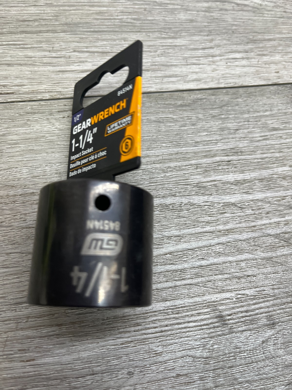 GEARWRENCH 1/2″ Drive 6 Pt. Standard Impact Socket, 1-1/4″ – 1-1/4 in, Black