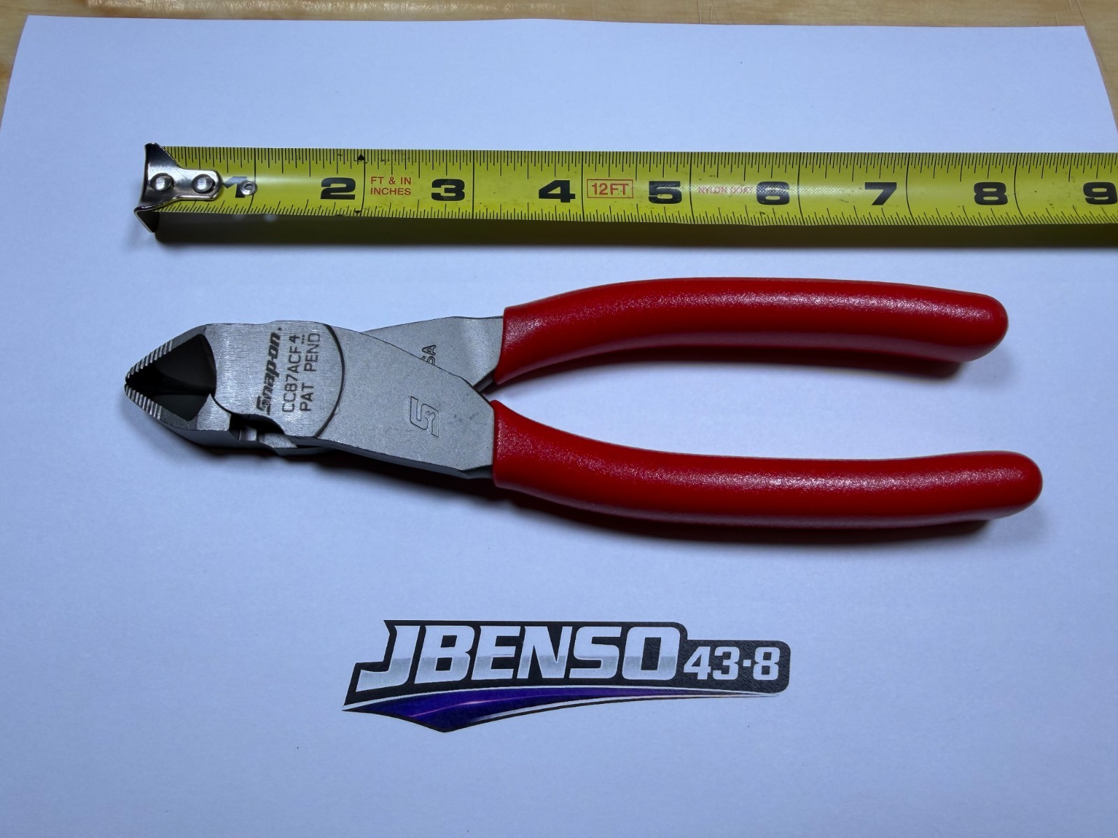 Snap-on Tools USA NEW RED Soft Grip 8″ Flush Cutter w/ Hard Wire Feature CC87ACF