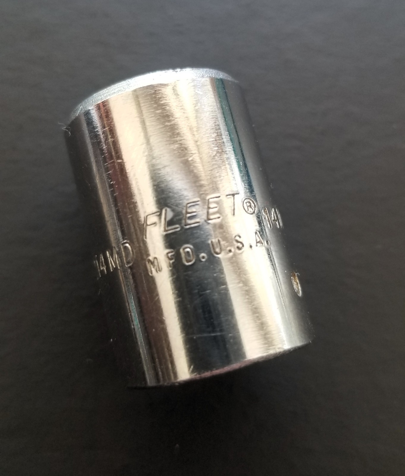 14mm FLEET 1214MD Shallow Socket 12 Point 3/8″ Drive ~ USA Made ~ EXC