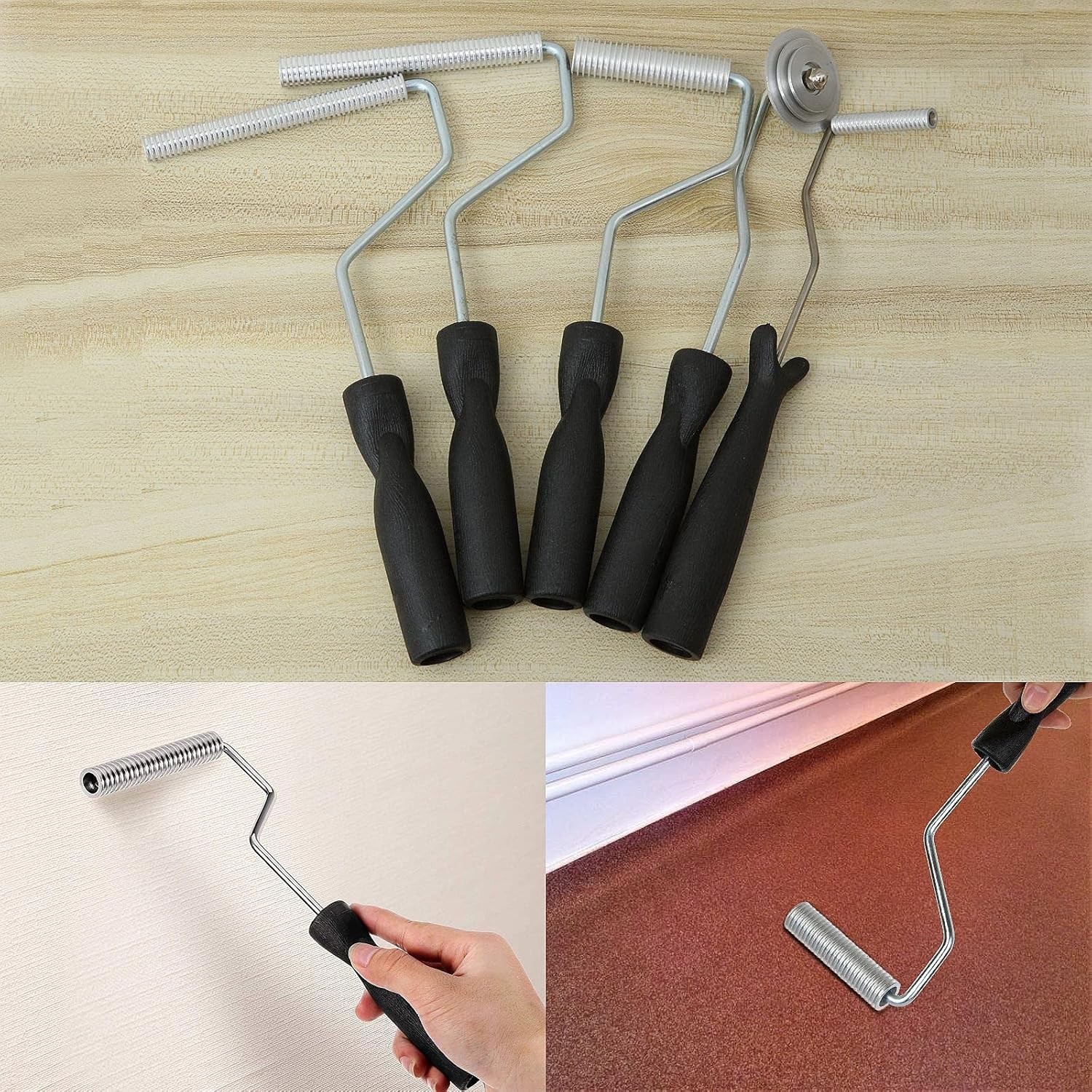 5x Kit de herramientas de rodillo de fibra de vidrio Rodillo laminador de resina