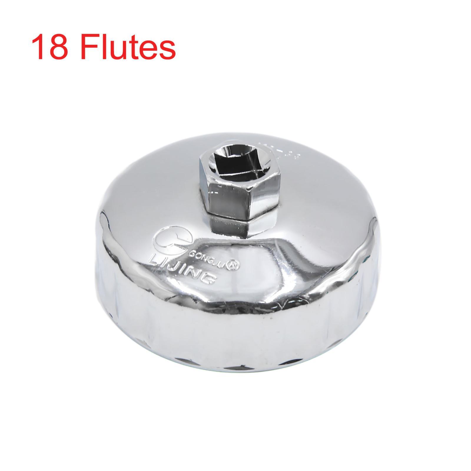 18 Flutes 86mm Inner Dia Stainless Steel Car Oil Filter Wrench Cap Tool Remover