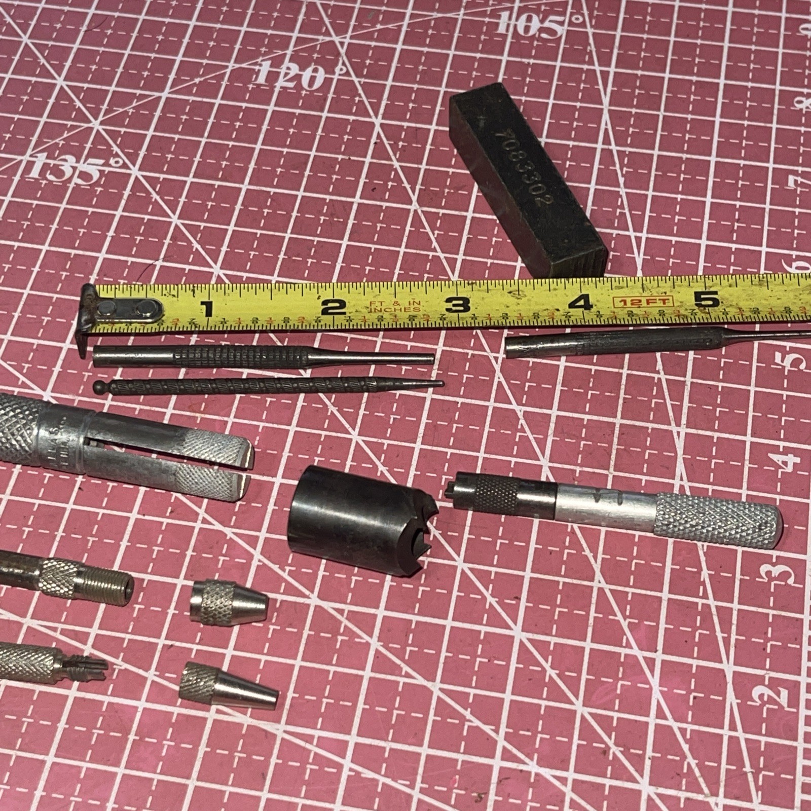 Machinist USA Micro Tool Lot Vintage Knurled MAYHEW General Textron Punch Screw