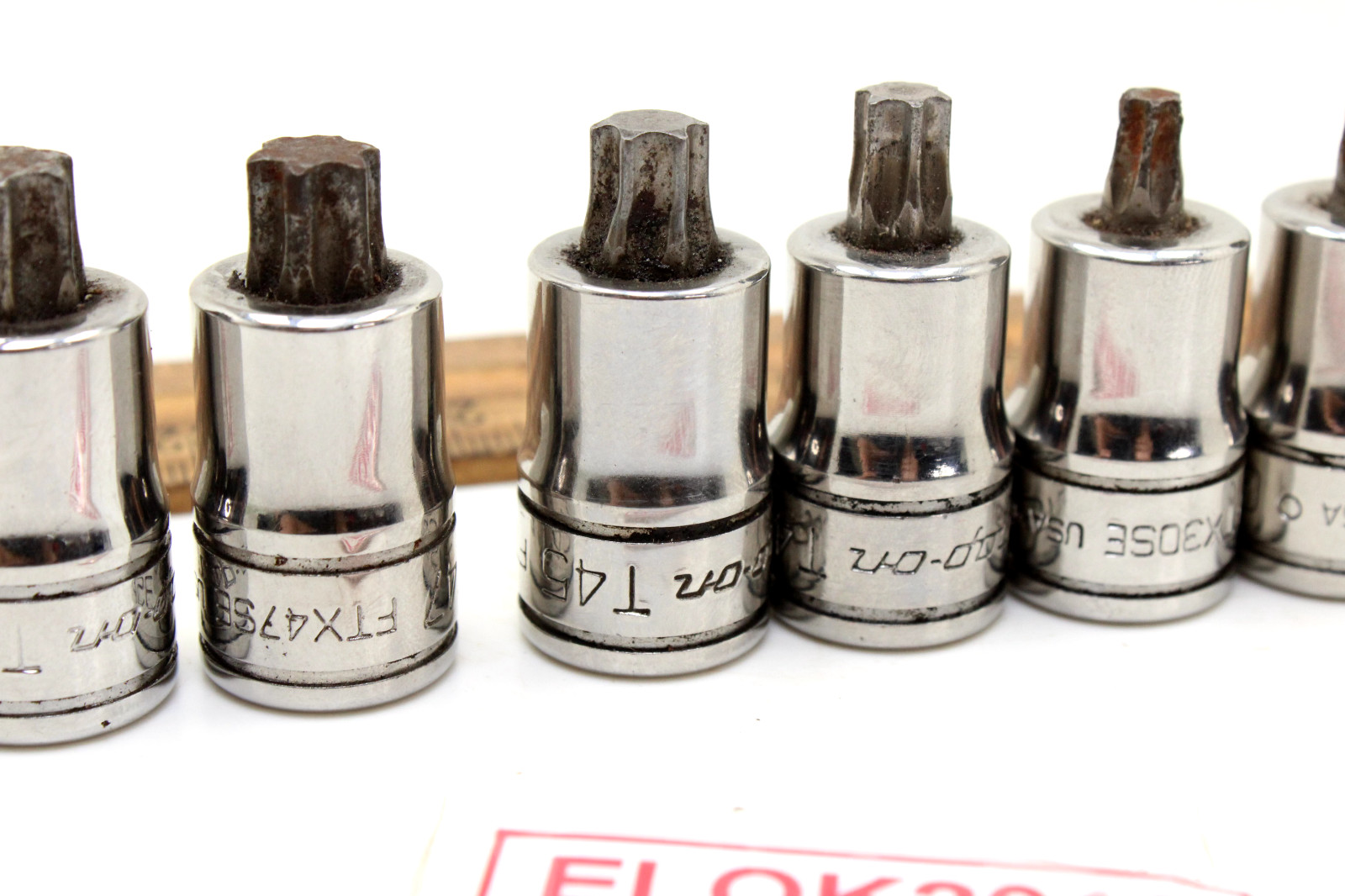 Snap-On FTX55SE-FTX27SE T55-T27 3/8″ Drive Torx 6 Piece Chrome Socket Set USA