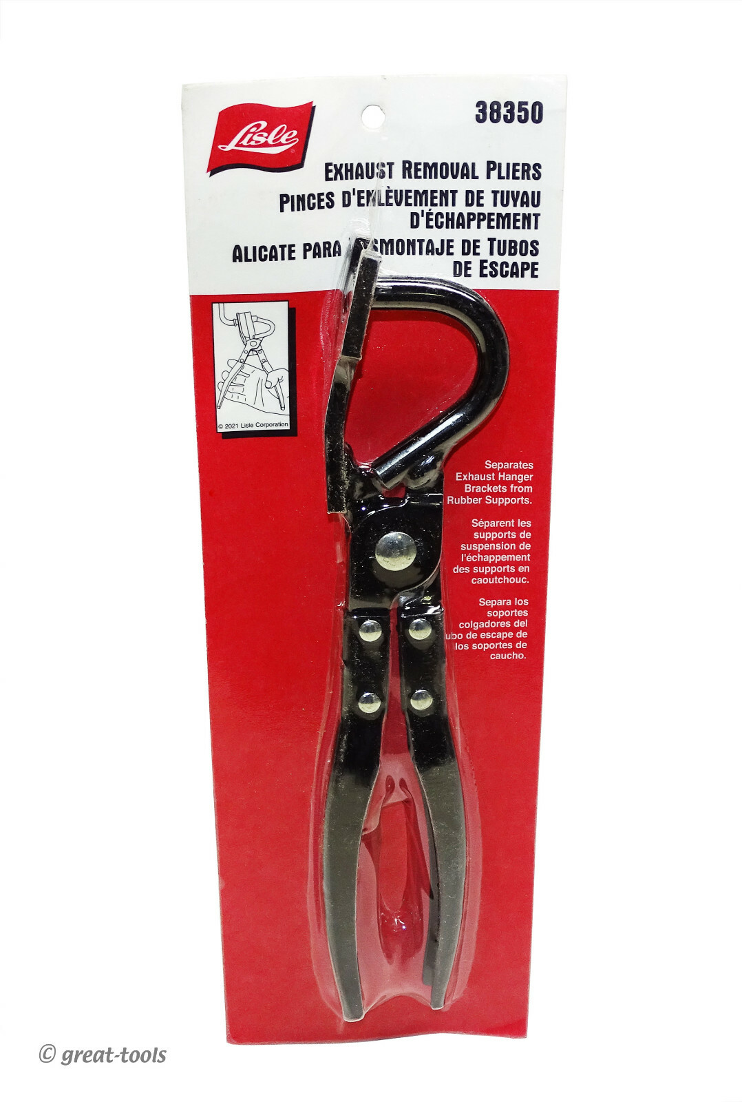 EXHAUST PIPE REMOVAL PLIERS – rubber support hanger tool – Made in the USA