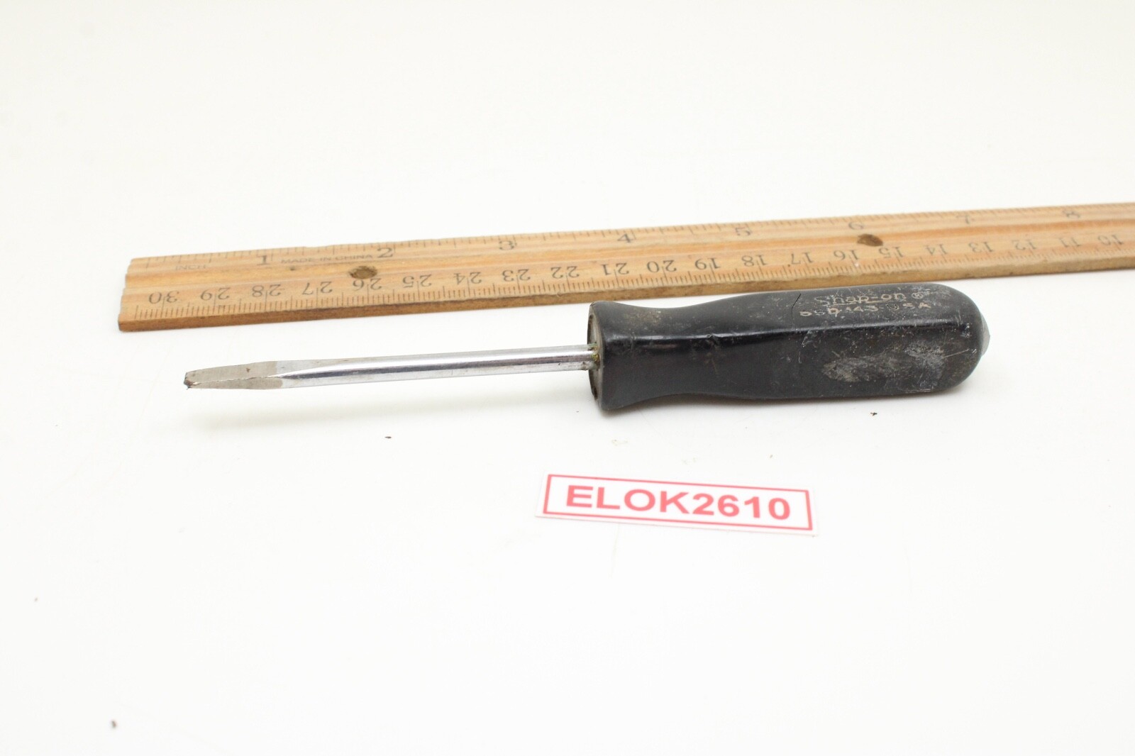 Snap-on SSD143 1/4″ Flat/Slotted Screwdriver Hard Black Handle USA Damaged Tip