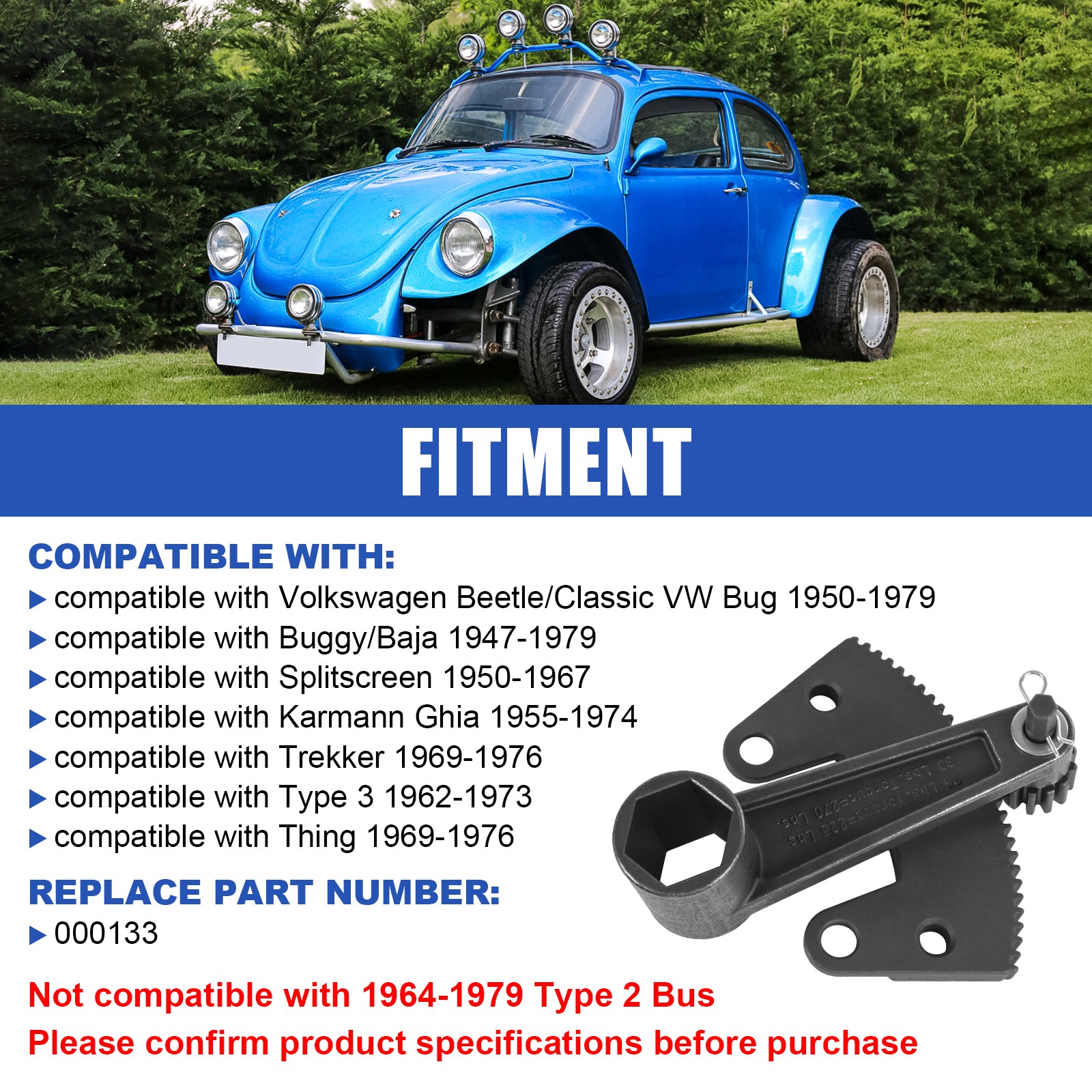 NEW Torque Multiplier Leverage Tool 000133 For Classic Vw Bug/Volkswagen Beetle