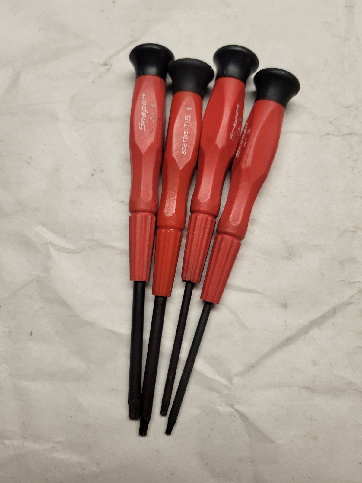 Snap-on SDE70 4pc Miniature Electronic Screwdriver TORX Set USA T9,T10,T15,T20