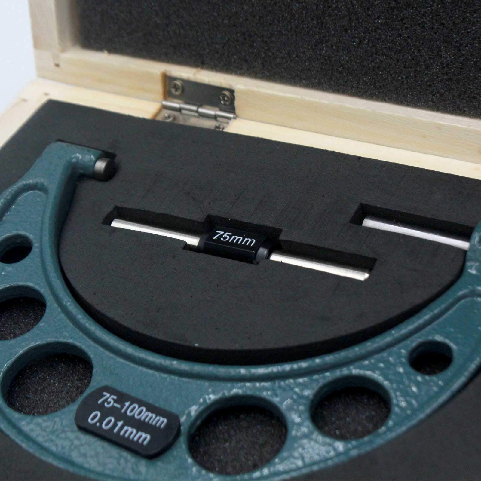 Premium Outside Micrometer Set 0-100mm/0.01mm Precision Machinist Tool…
