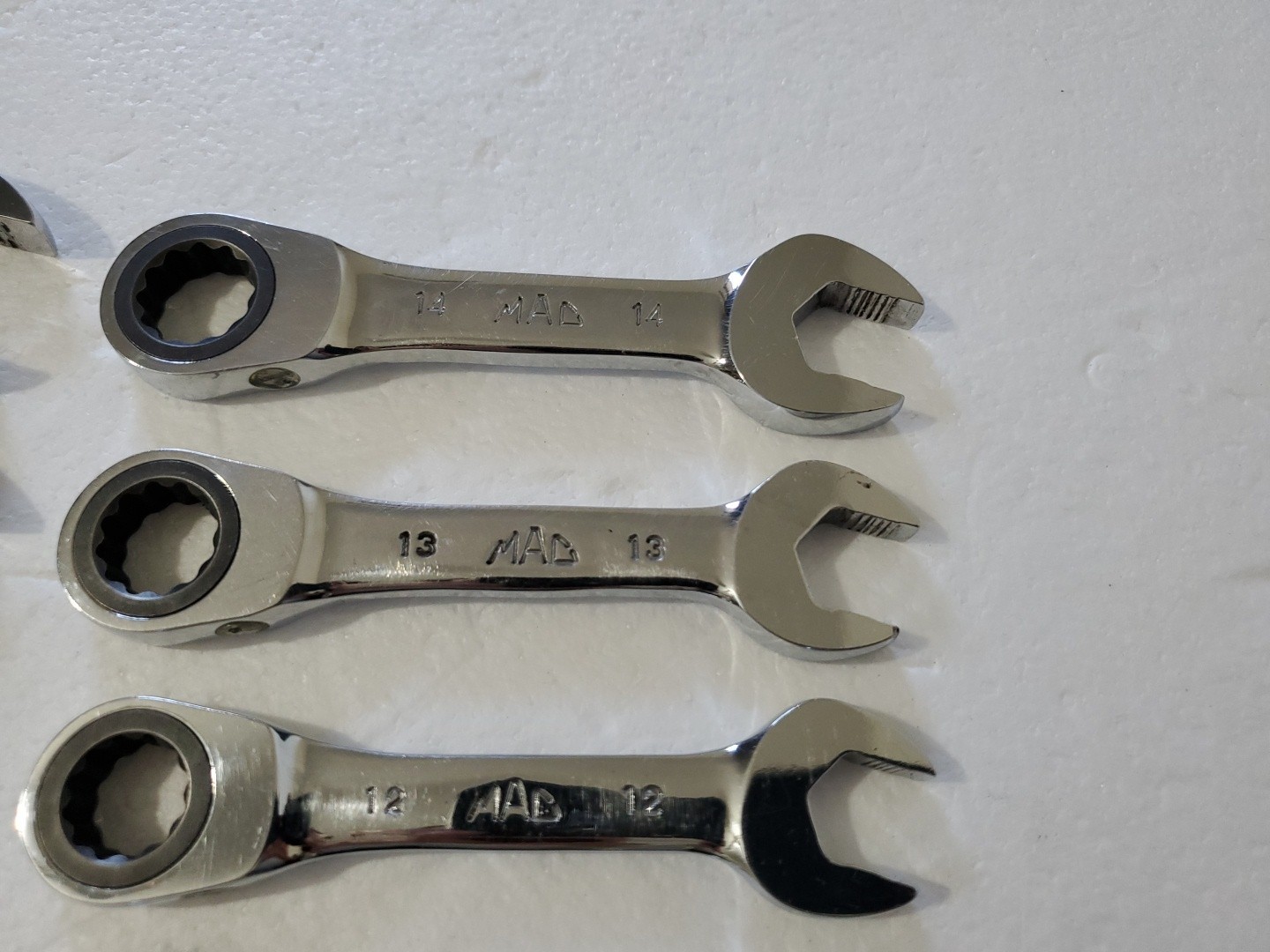 Mac Tools RWS 8mm-19mm Stubby 12-Point Ratcheting Wrench Set of 12