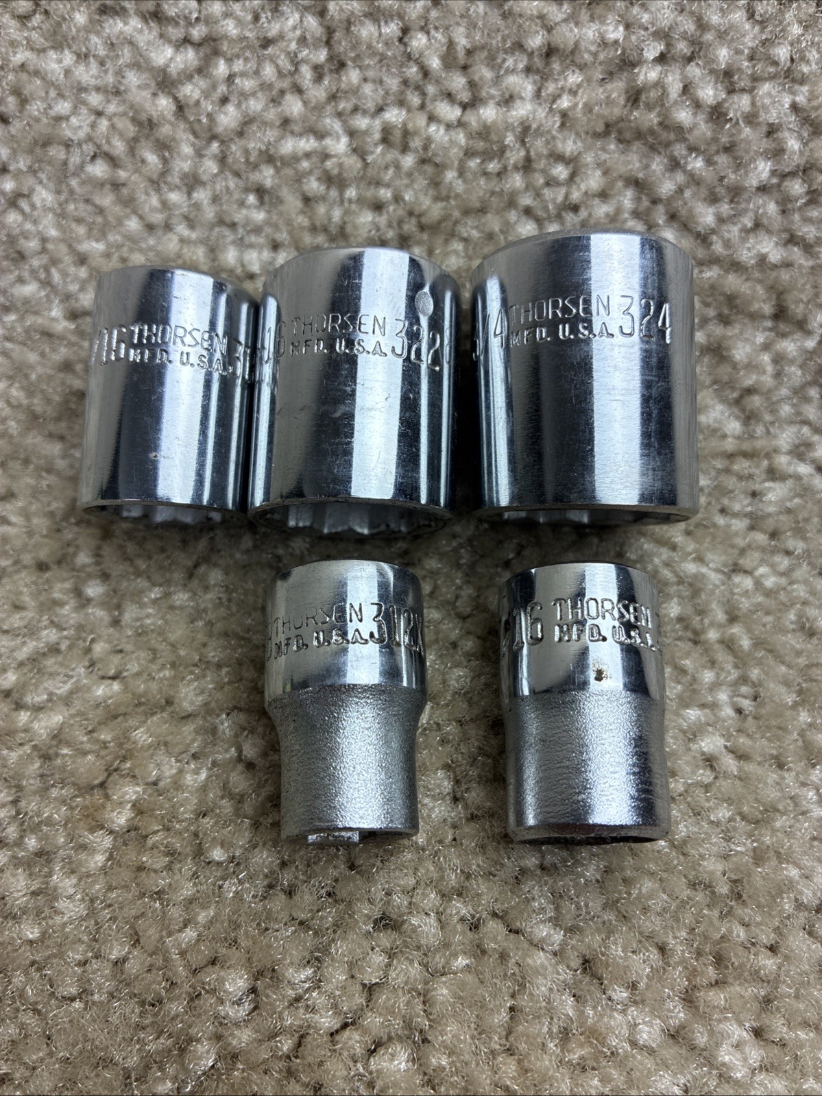 Thorsen #3810 3/8 Ratchet/Socket Set SAE 1968 Vintage