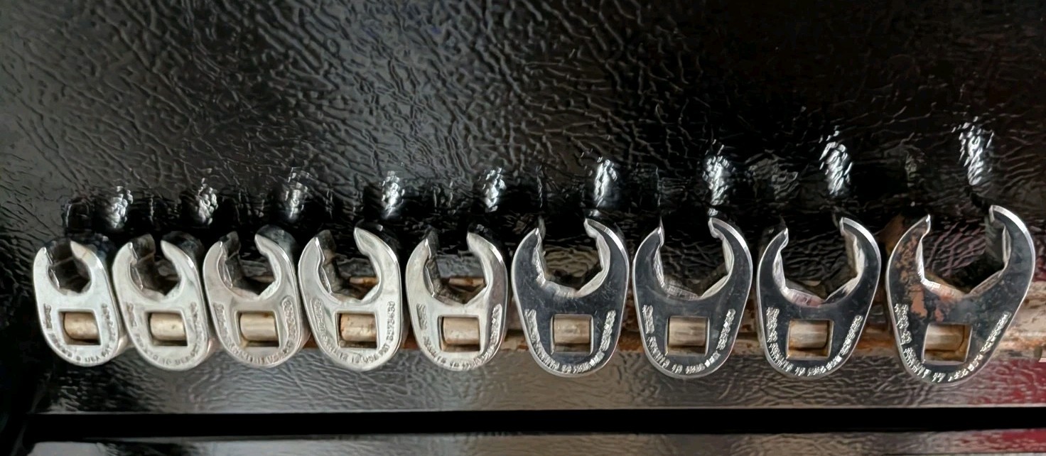 Snap-On 10Pc Metric 3/8 Drive Flare Nut Crowfoot Wrench Set 9MM – 18MM 6Pt Dr