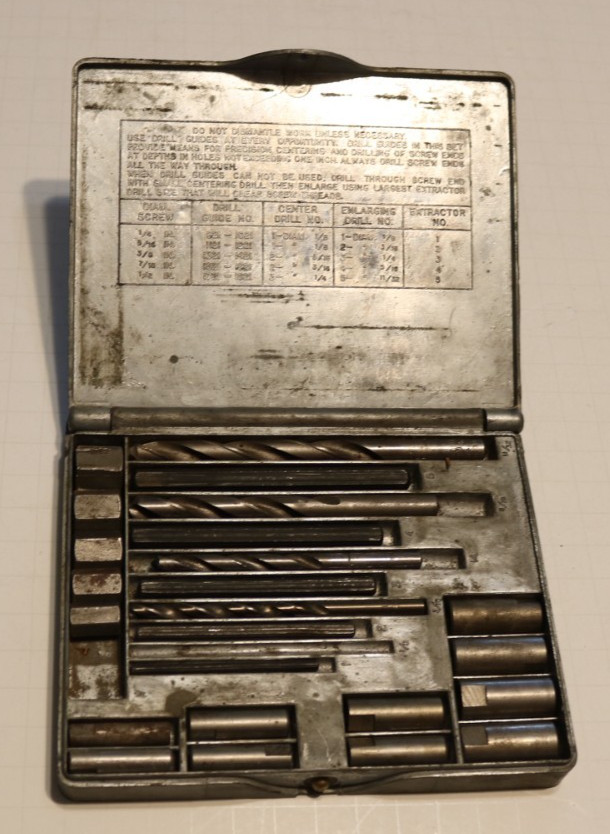 Ridgid Lone Rip Screw Extractors Set No. 10 Original Metal Case Elyria Ohio