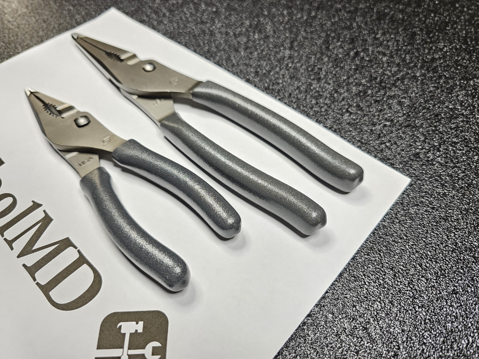 Snap-on Tools NEW 2pc DARK TITANIUM 7″ & 9″ Long Nose Slip Joint Pliers LN46ACF