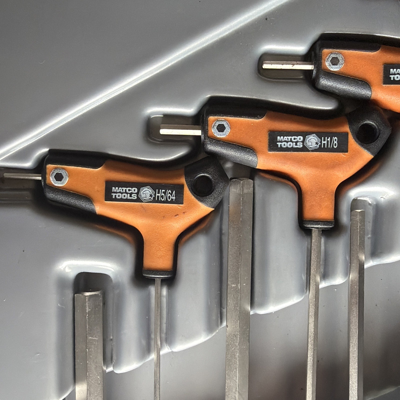 Matco Tools SAE T-Handle Long Short Combination Hex Key Wrench Set Orange STX9