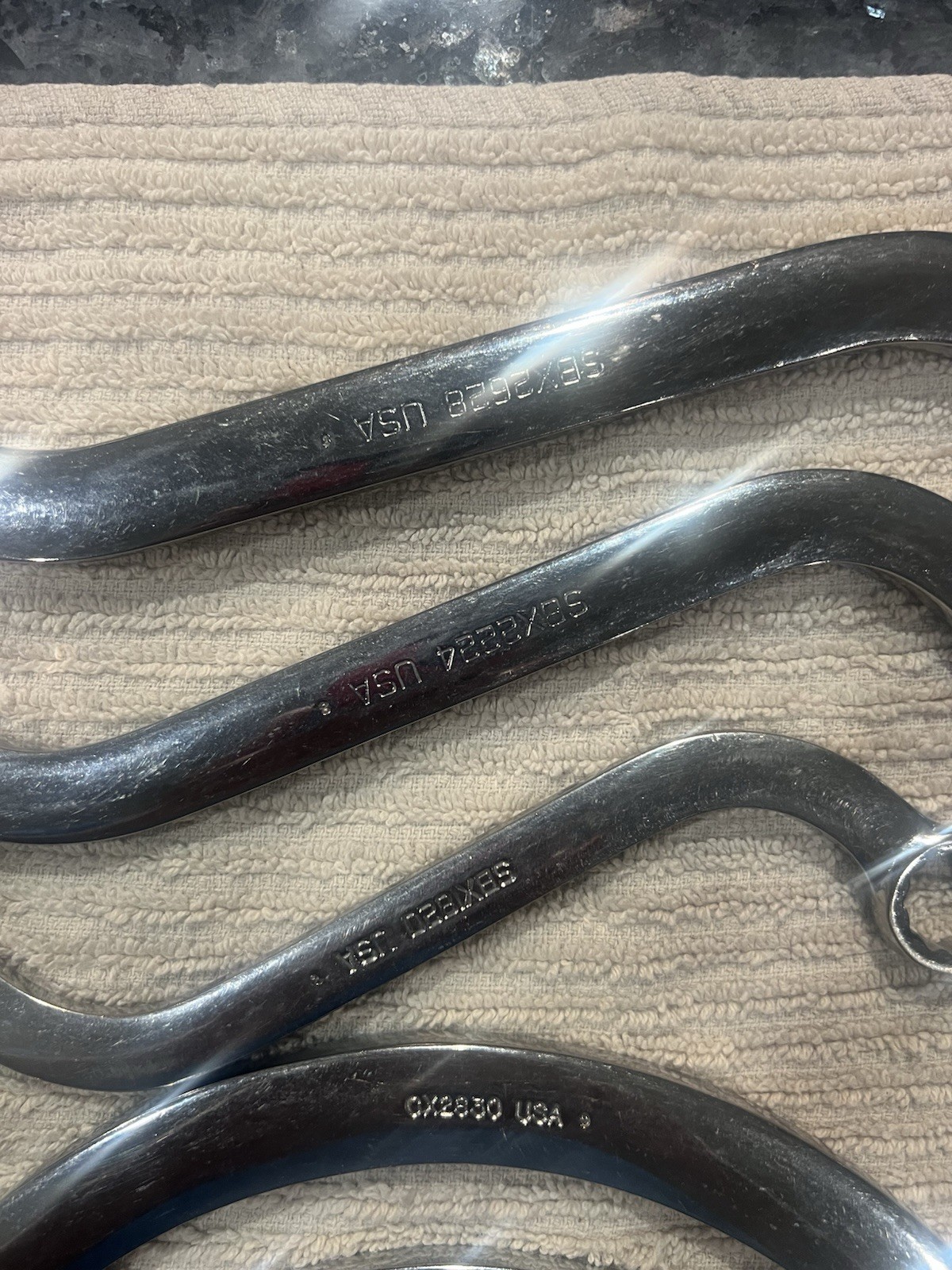 Snap On Wrenches ,please See Pictures For Sizes. They All Have The initials PM