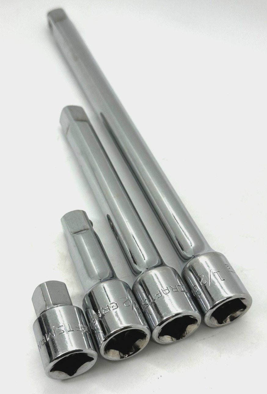 Craftsman Tools 1/2″ Drive 1.5” 3″ 6″ 10″ Long Socket Ratchet Extension Lot Set