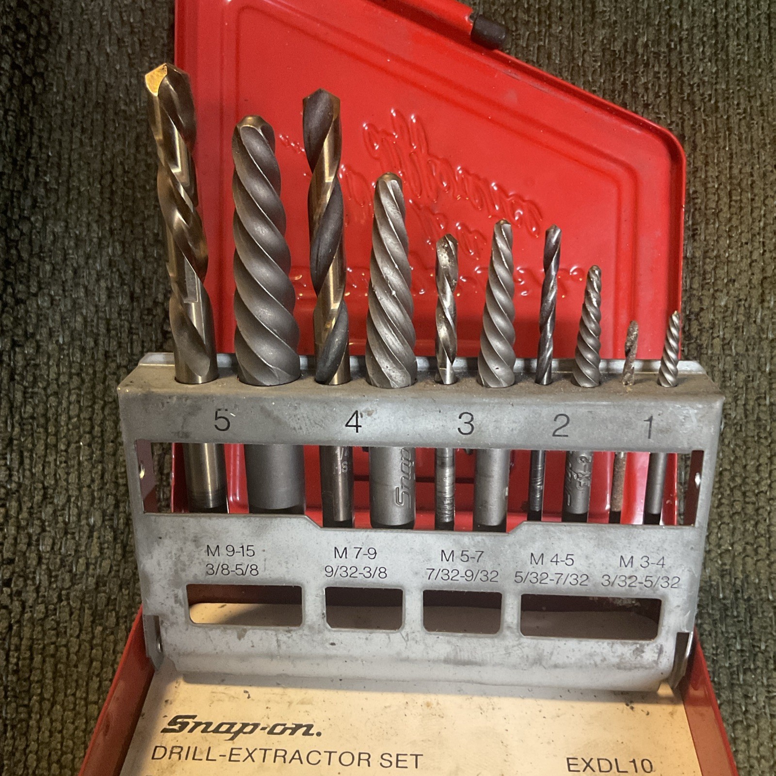 Snap On Tools EXDL10 Extractor/Left Hand Drill Bit Set
