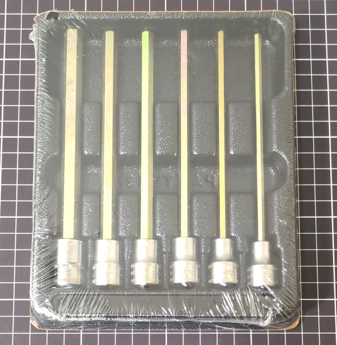Snap-on 206EFAML 6pc 3/8″ Drive Metric Extra-Long Hex Bit Socket Set Unused