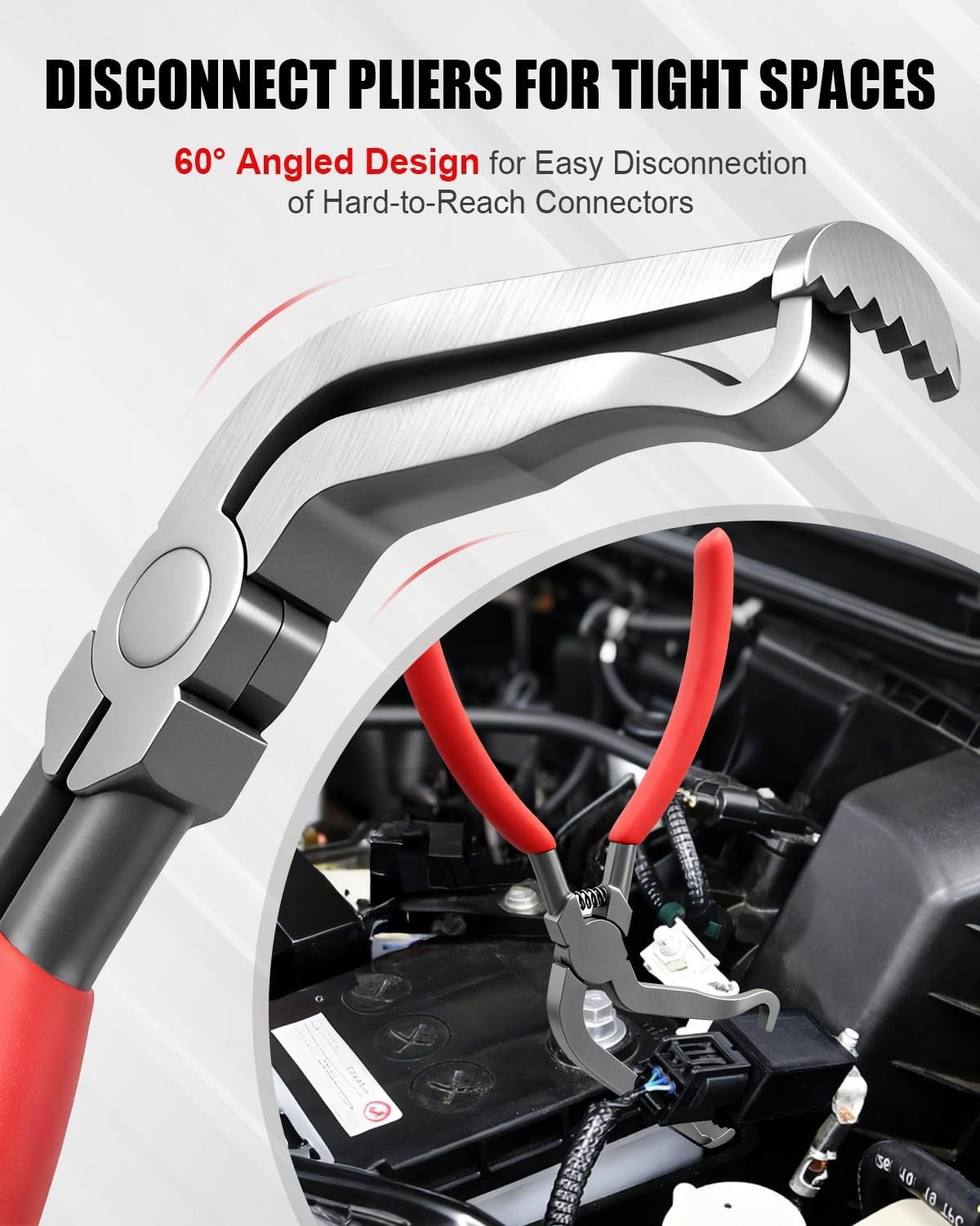 4Pcs Electrical Disconnect Pliers for Cars, Automotive Black
